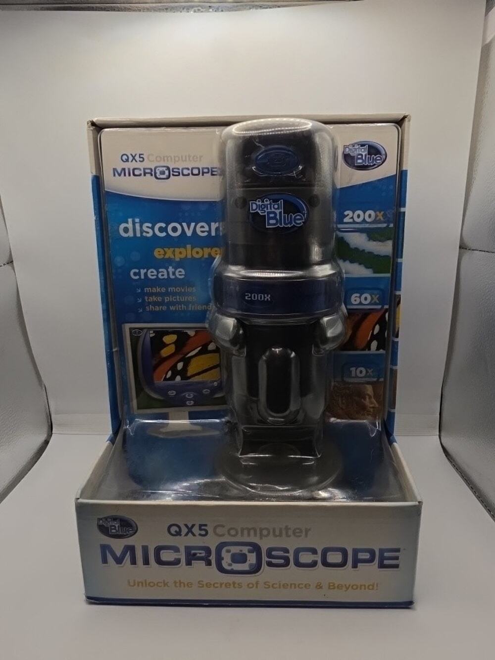 Digital Blue QX5 Microscope Handheld to 200x Science Computer Lab Kit USB Kids